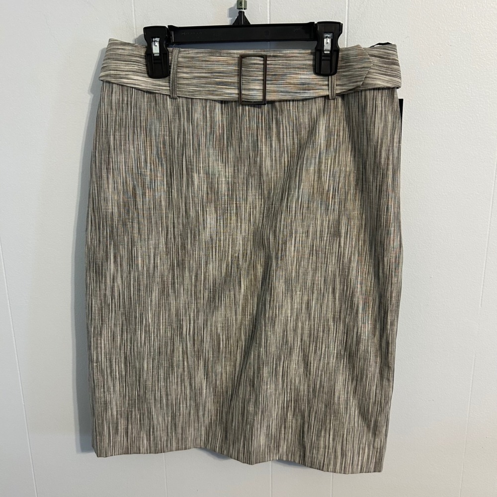 Alex Marie Lacey Pencil Skirt Belted Charcoal White Size 4‎ Business Casual